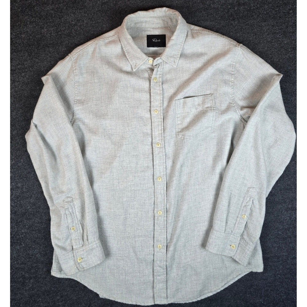 Rails Runson Heather Grey Button Down Shirt Mens Long Sleeve Button Up Size L